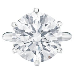 4 Carat Round Brilliant Statement Brilliant White VS 14K White Gold Quiet Power