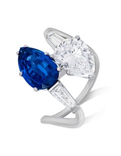 4 Carat Round Brilliant Statement Royal Blue Sapphire 14K Gold Everyday Royalty