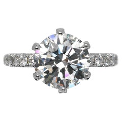 4 Carat Round Cut Diamond Engagement Ring GIA Certified D* VVS1