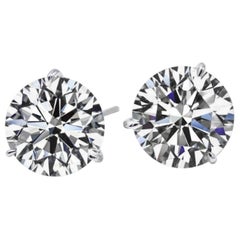 4 Carat Round Cut Diamond Stud Earrings