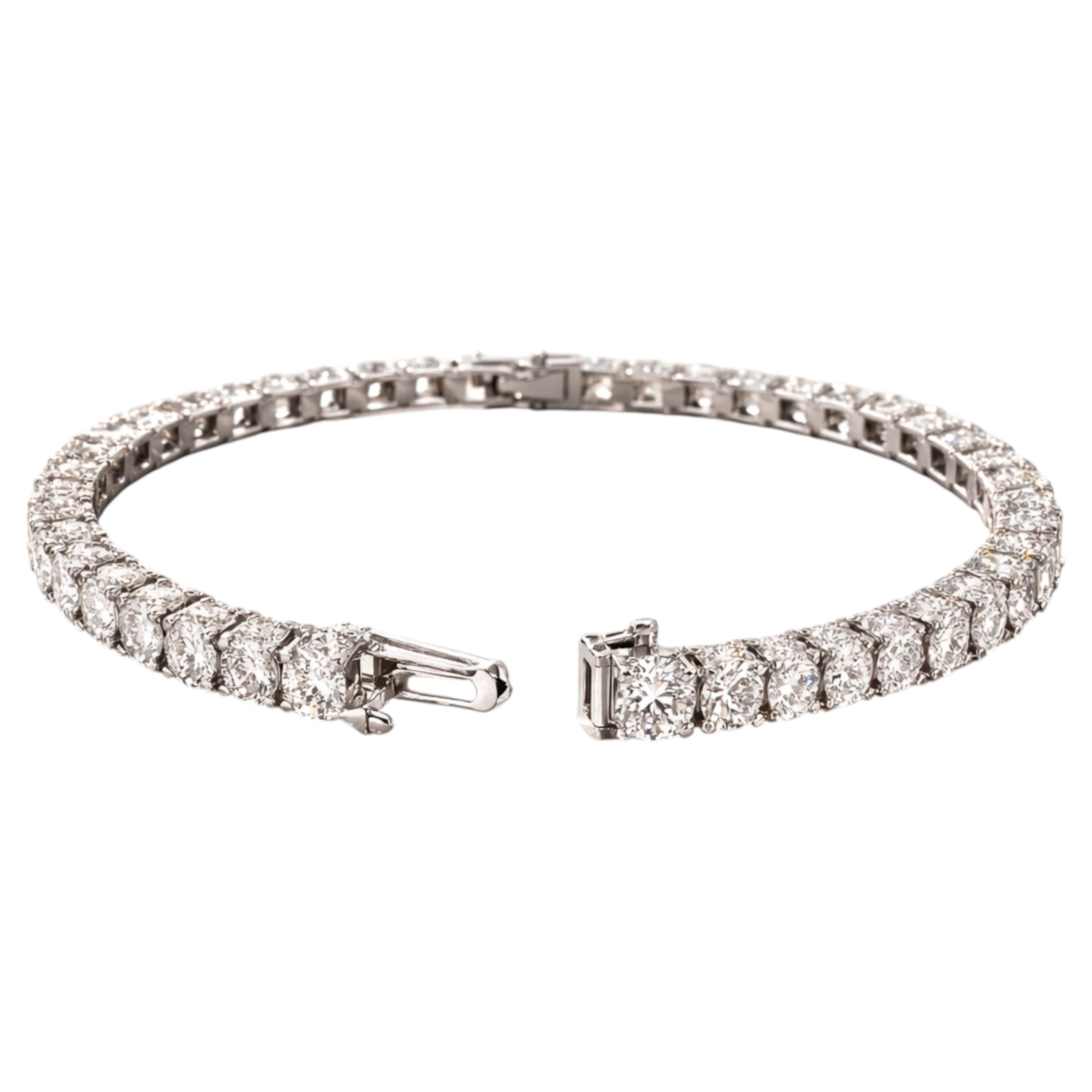 4 Carat Round Diamond Tennis Bracelet For Sale