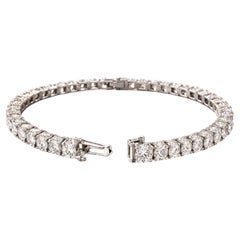 Pulsera de tenis con diamantes redondos de 4 quilates