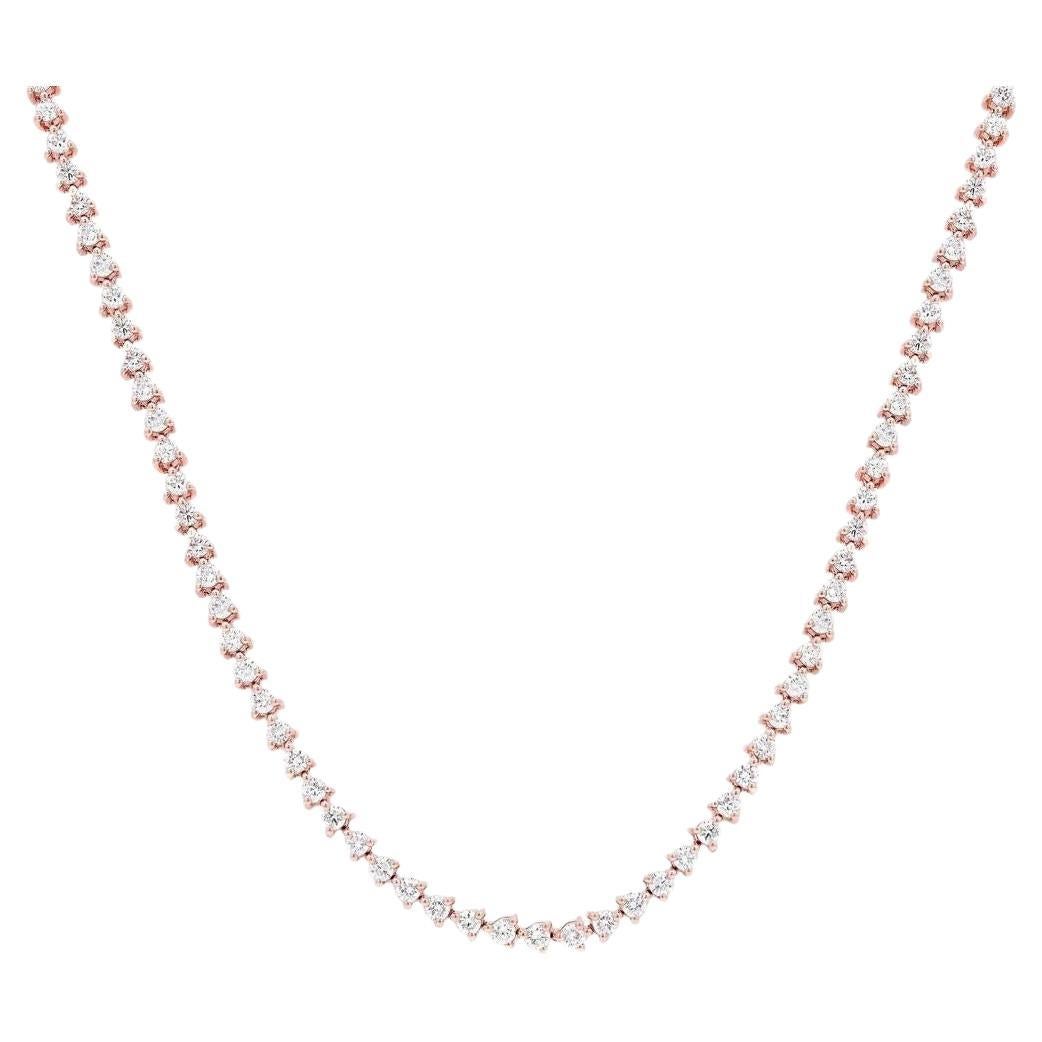 Tiffany and Co. 12.38 Carat Diamond Gold Tennis Necklace at 1stDibs