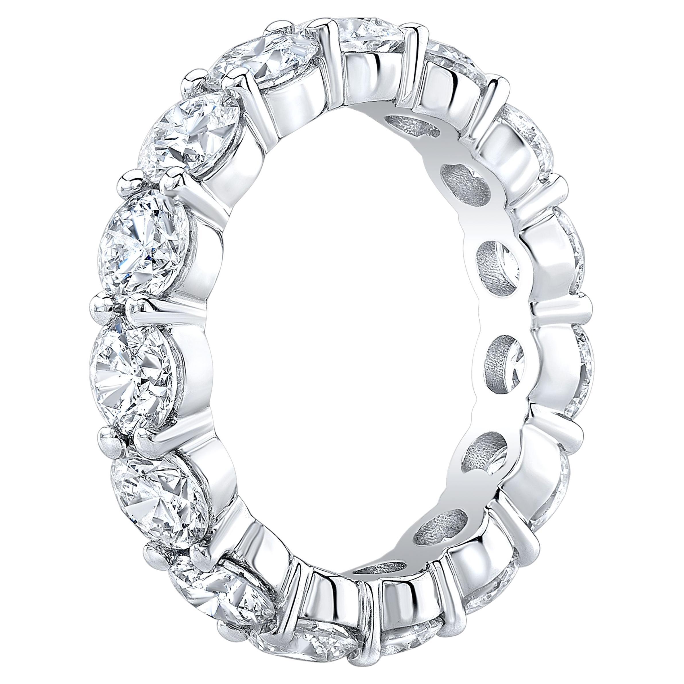 For Sale:  4 Carat Round Eternity Band F-G Color VS1 Clarity 14k White Gold