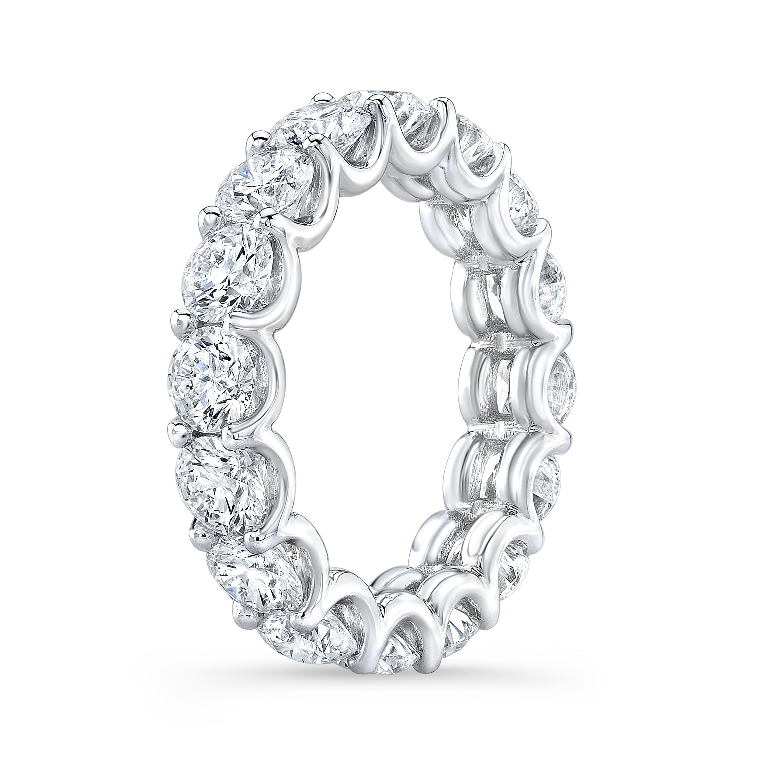 For Sale:  4 Carat Round Eternity Band F-G Color VS1 Clarity 18k White Gold 7