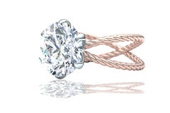 4 Carat Round GIA Certified E-VS2 Engagement Ring