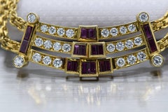 4 Carat Ruby, 3.75 Carat Diamond and Gold Necklace