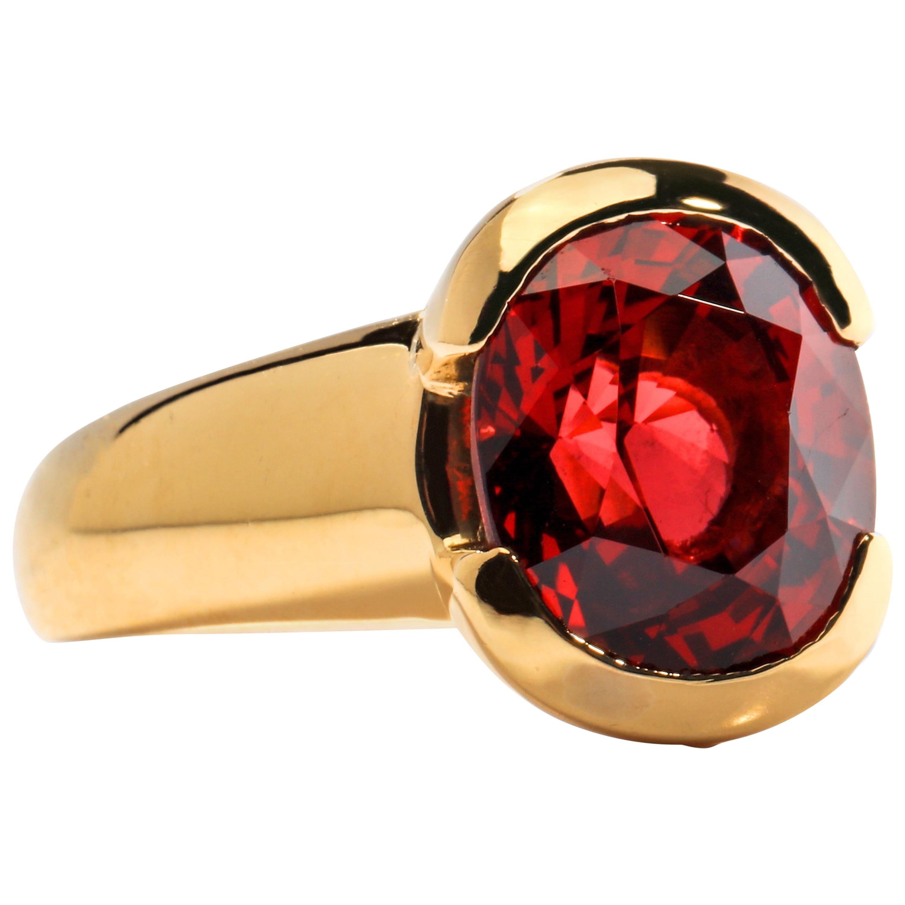 4 Carat Ruby-Red Spinel Ring Certified Untreated