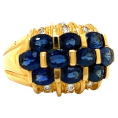 4 Carat Sapphire and Diamond Ring