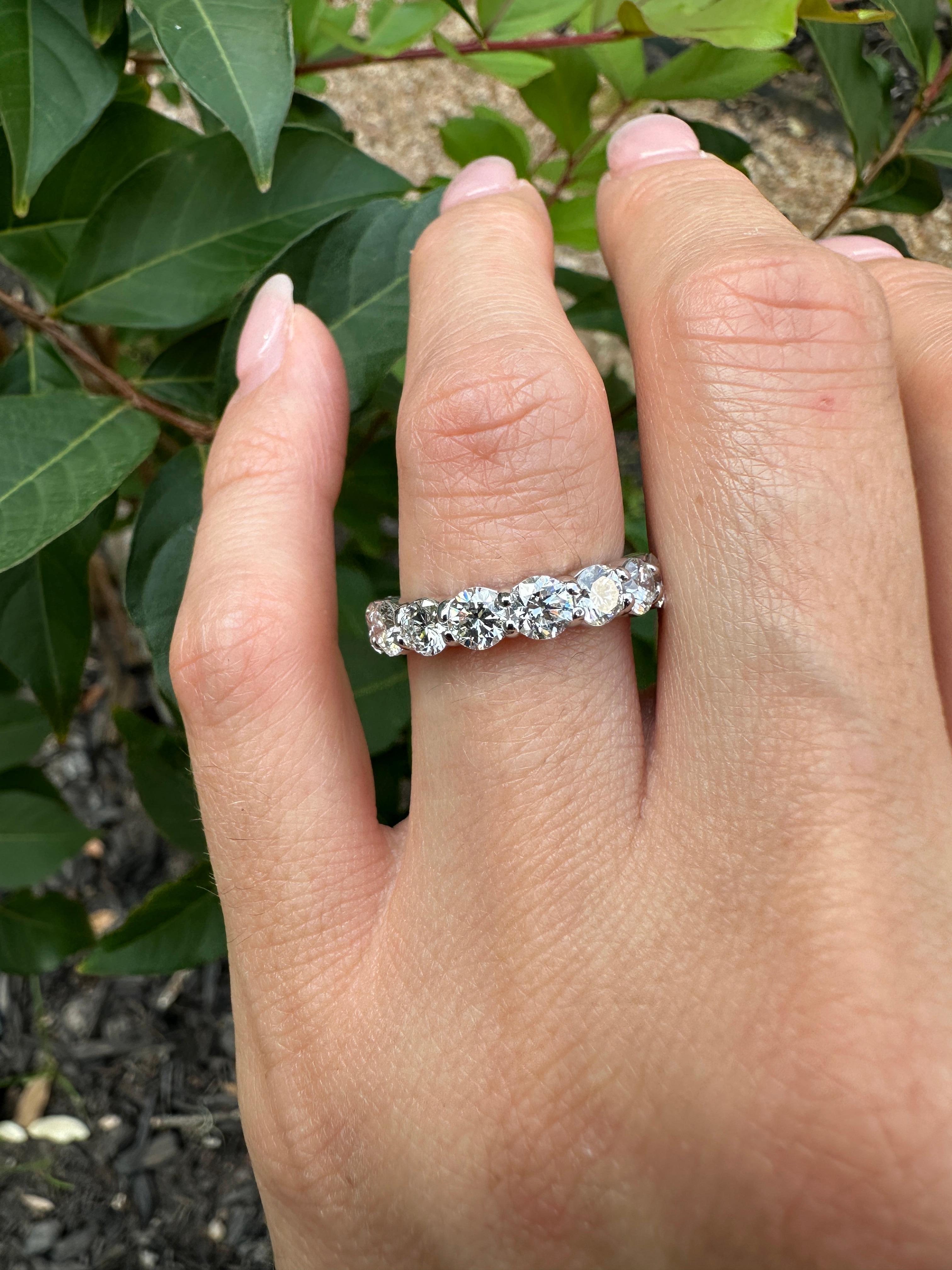 Modern 4 Carat Total Damond Eternity Band In 14k White Gold