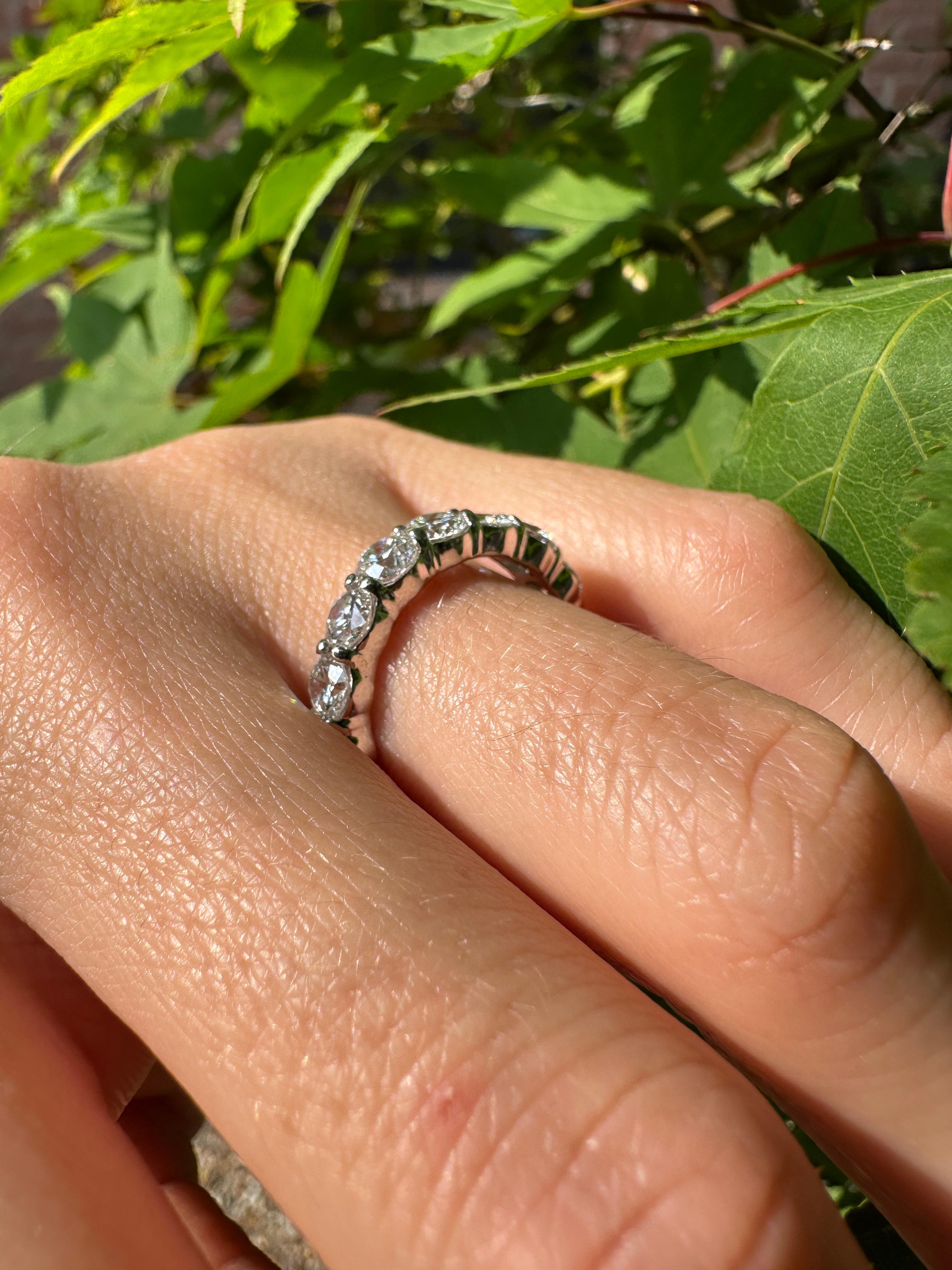 Round Cut 4 Carat Total Damond Eternity Band In 14k White Gold