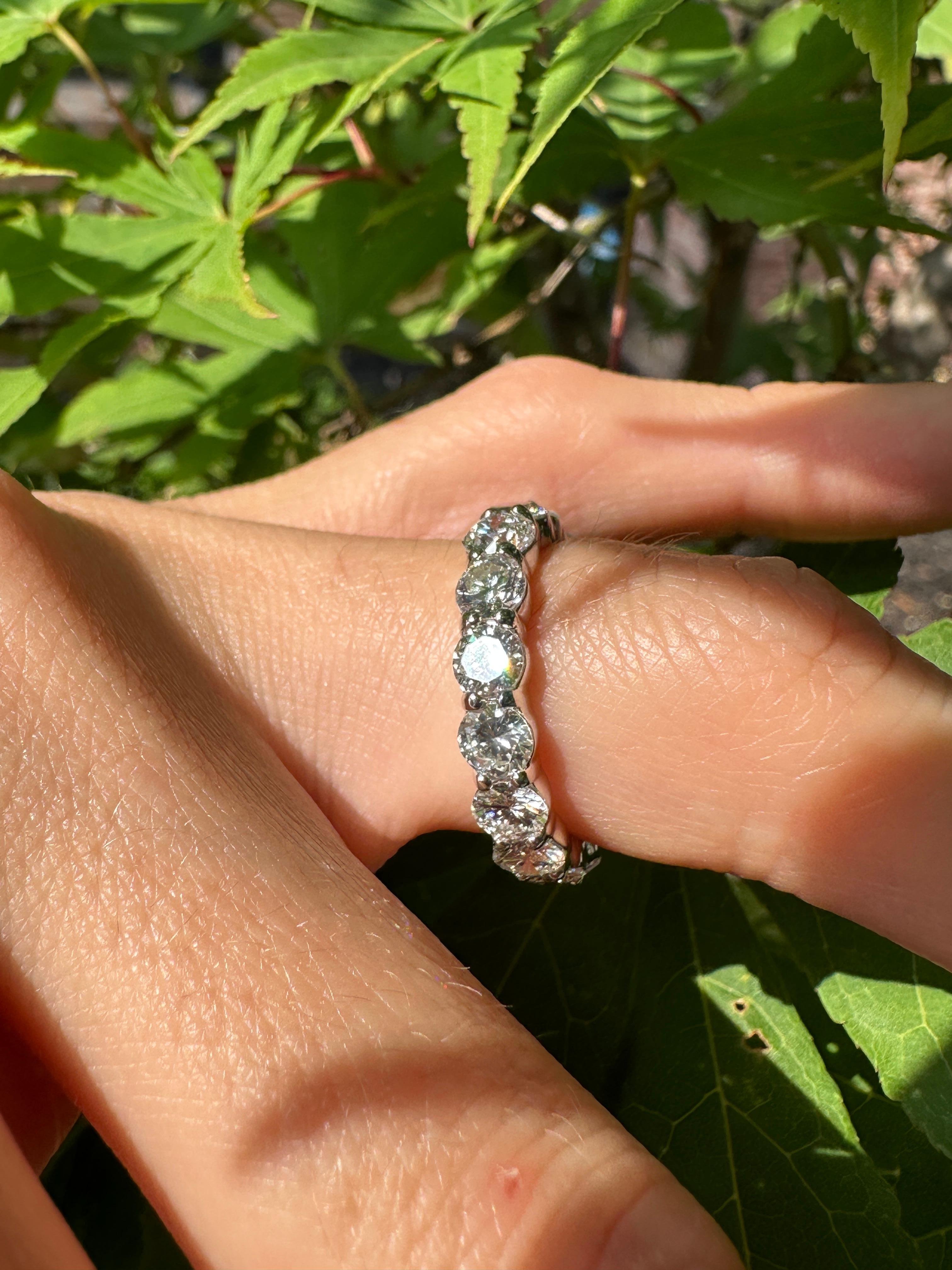 4 Carat Total Damond Eternity Band In 14k White Gold In New Condition In Houston, TX