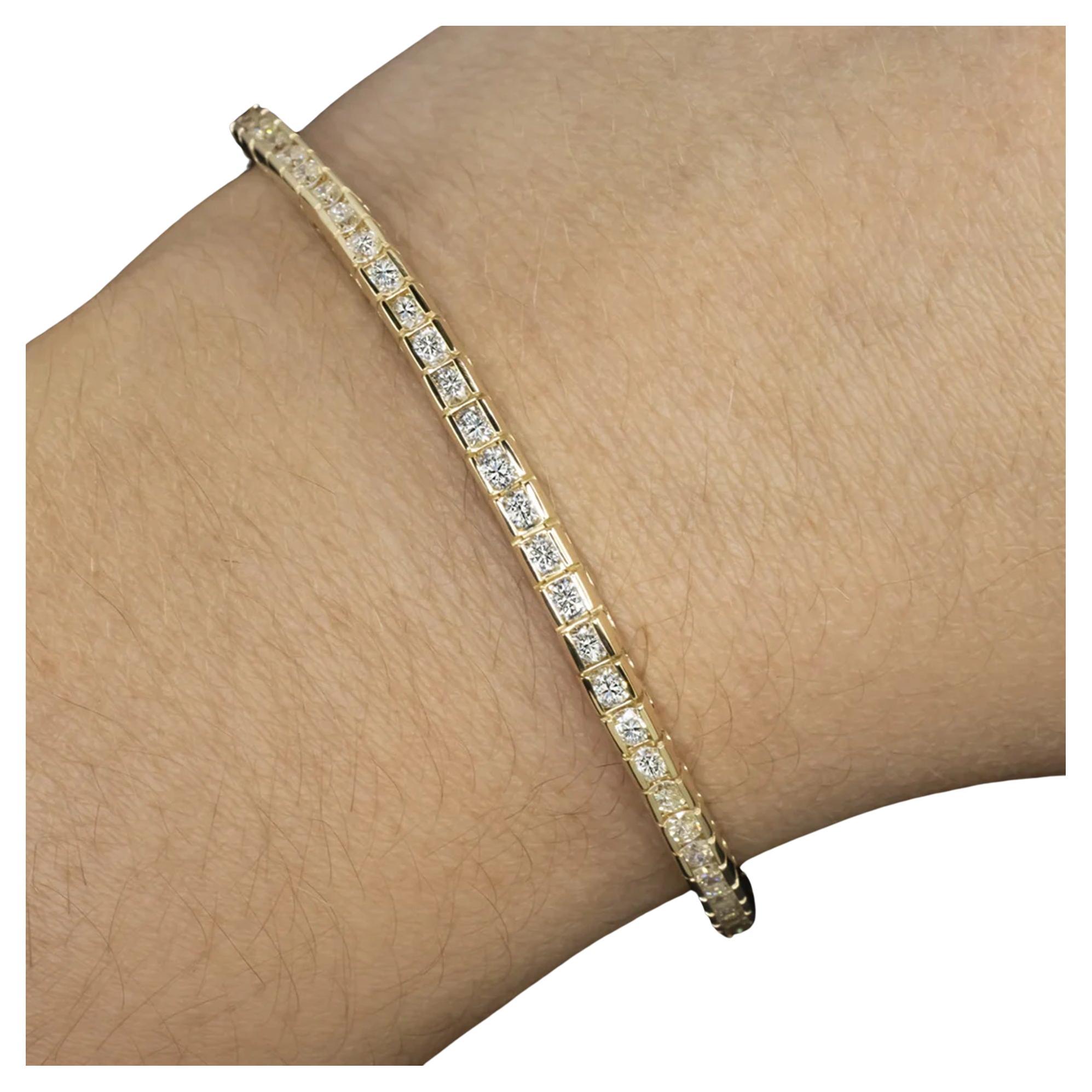 4 Karat Weißes Diamantarmband aus Tennis mit Brillantschliff