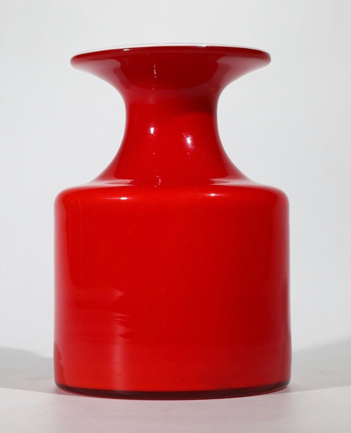 Blown Glass 4 Carnaby Overlay Glass Vases, Per Lütken for Holmegaard, Denmark For Sale