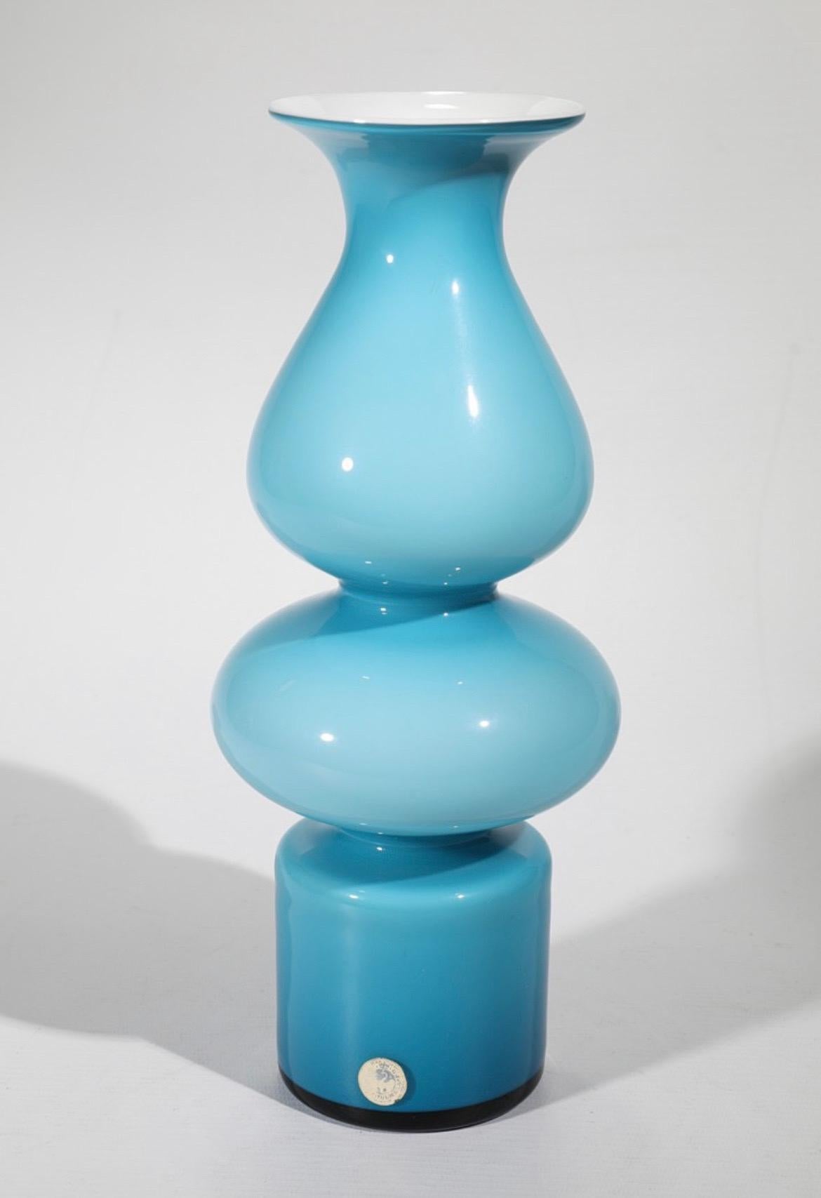 Danish 4 Carnaby Overlay Glass Vases, Per Lütken for Holmegaard, Denmark For Sale