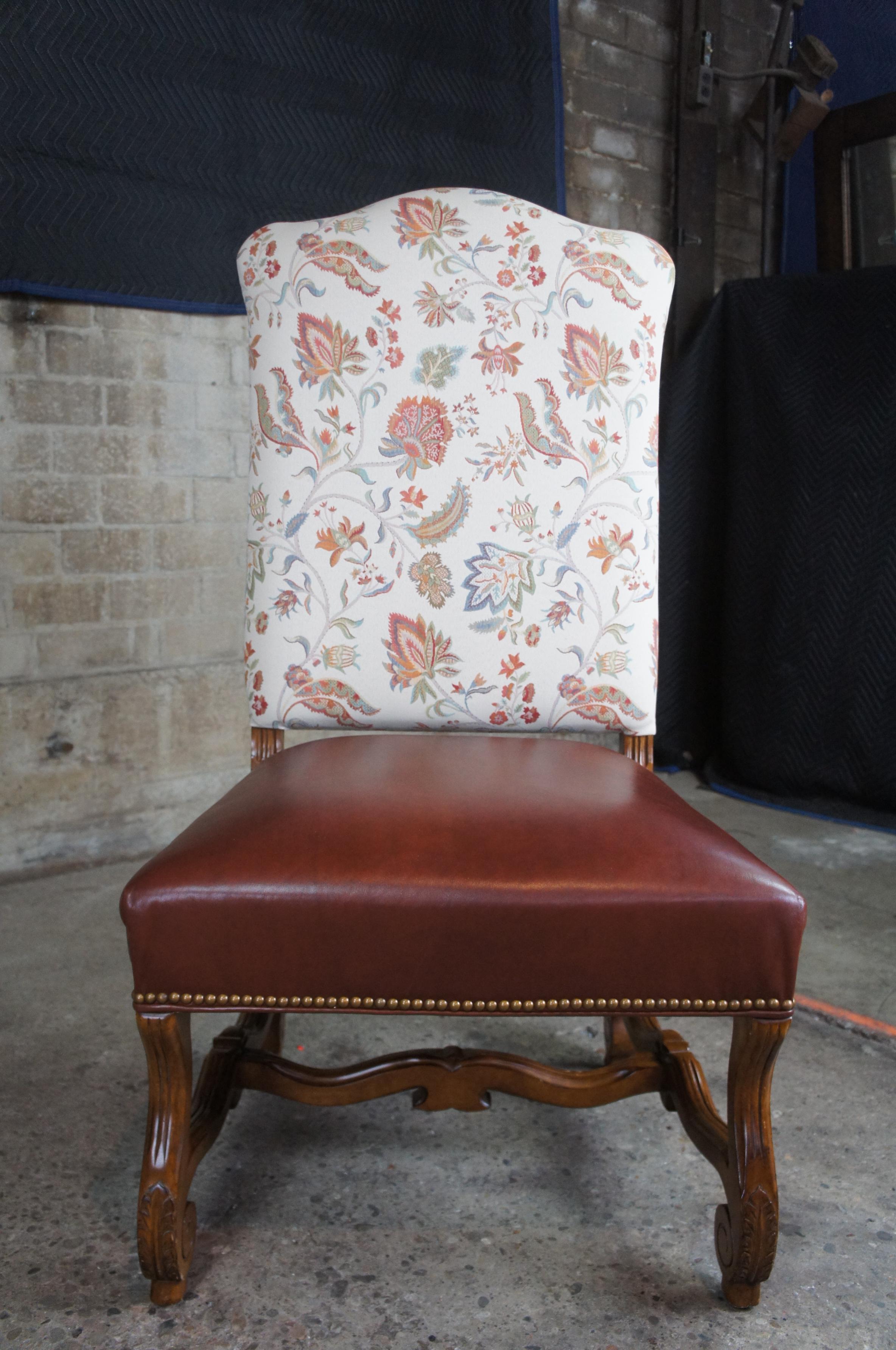 4 Century Furniture Old World Tuscan Paisley Leather Amelia Dining Chairs 52-541 4