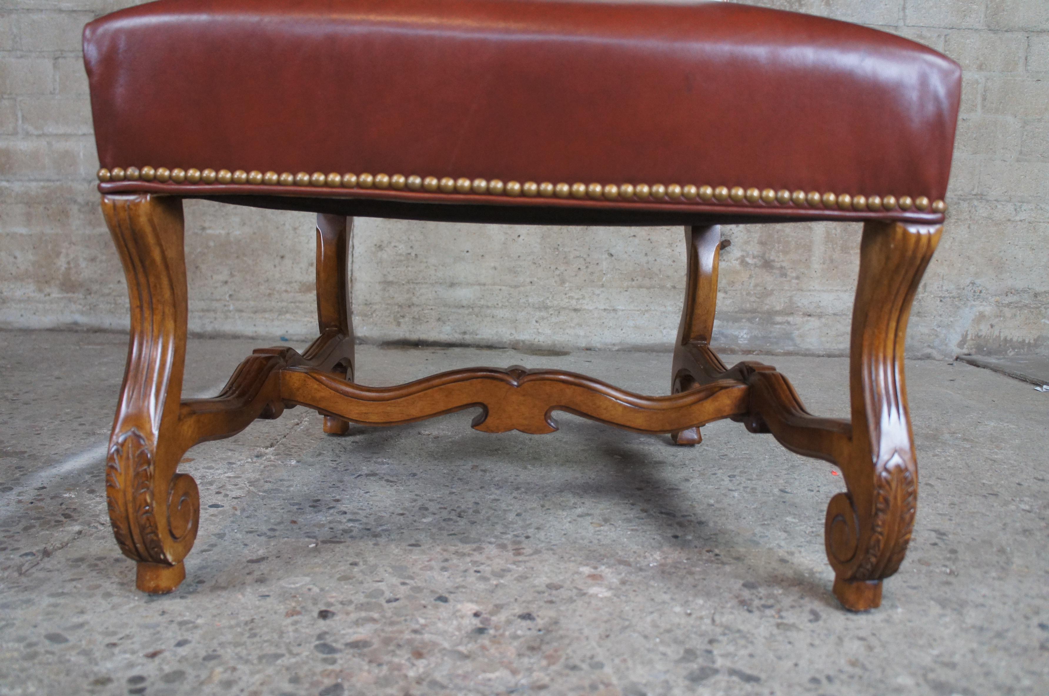 4 Century Furniture Old World Tuscan Paisley Leather Amelia Dining Chairs 52-541 In Good Condition In Dayton, OH