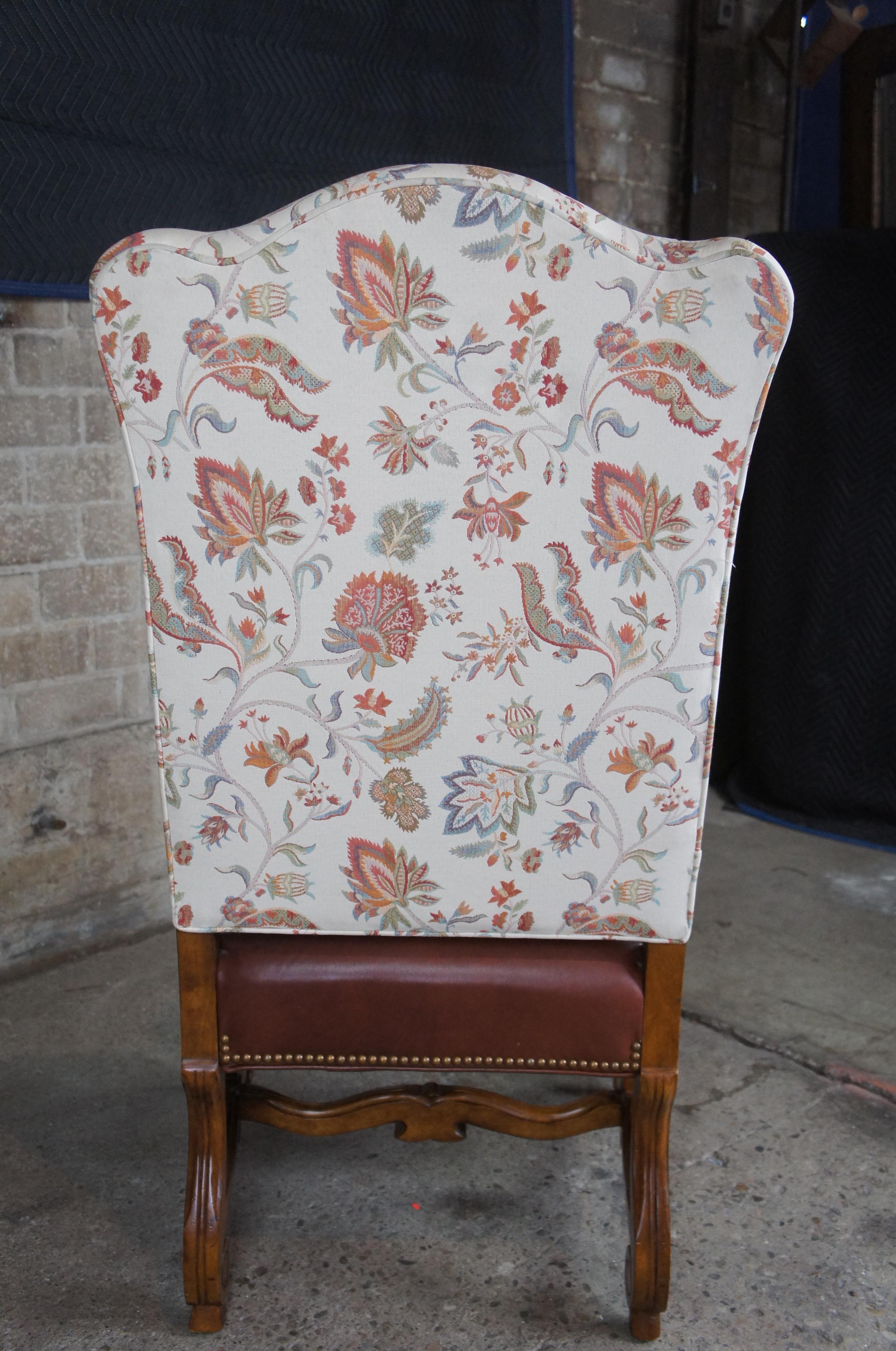 4 Century Furniture Old World Tuscan Paisley Leather Amelia Dining Chairs 52-541 2