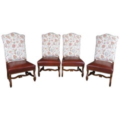 4 Century Furniture Old World Tuscan Paisley Leather Amelia Dining Chairs 52-541