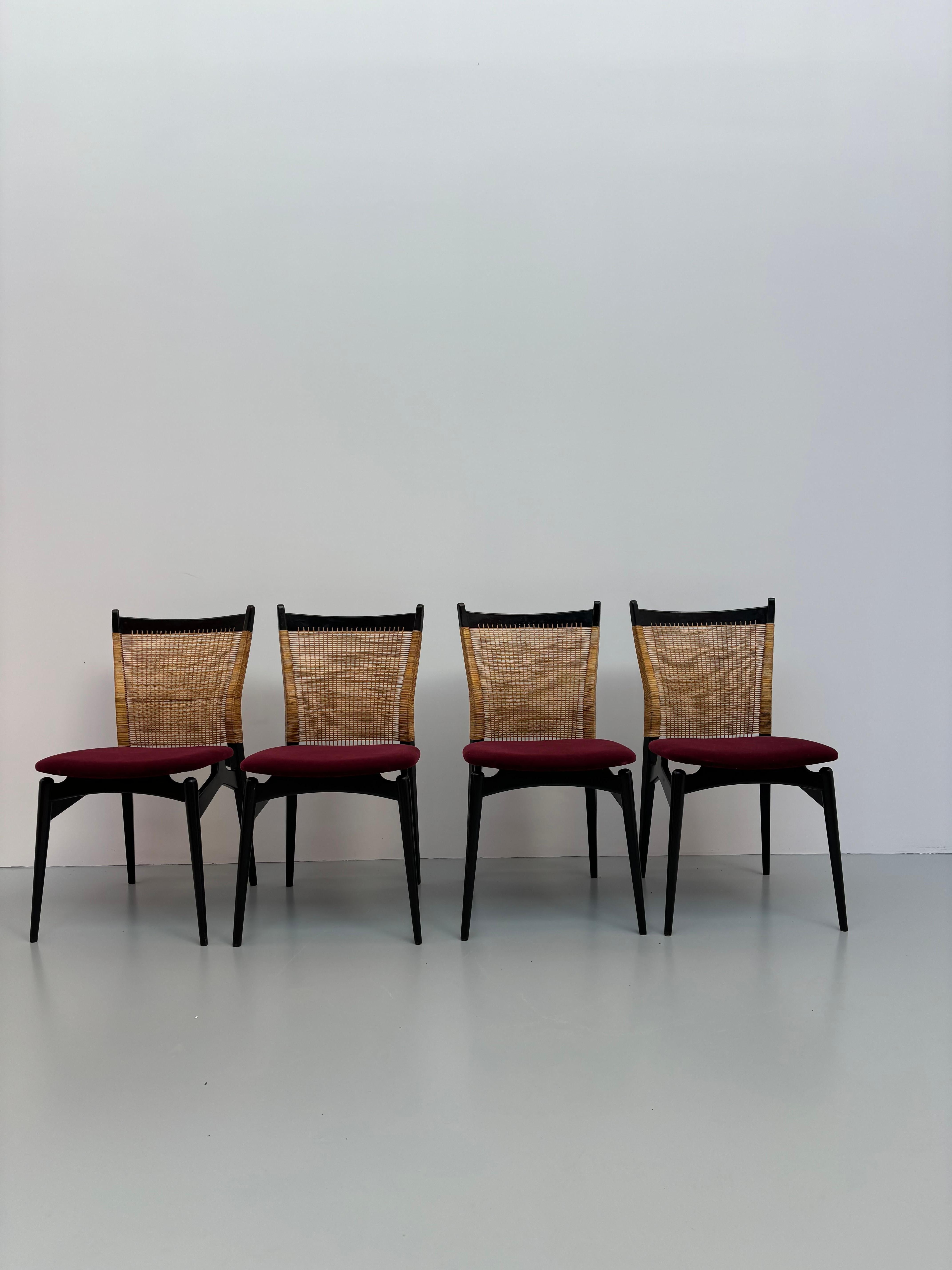 4 sillas de Jos De Mey Moderno de mediados de siglo en venta