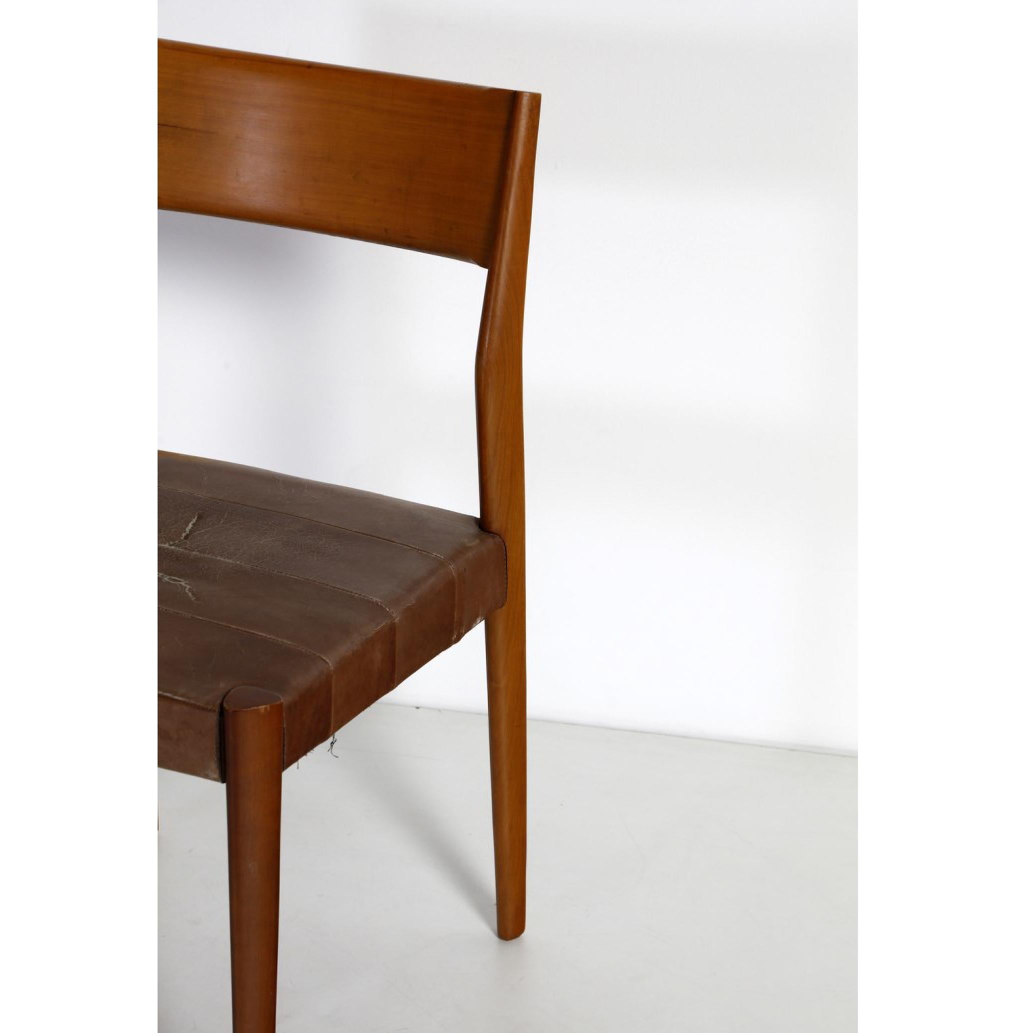 Danish 4 Chairs by Moller Niels Leather from Mollers Mobel Fabrik, Denmark 60s For Sale