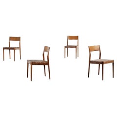 Retro 4 Chairs by Moller Niels Leather from Mollers Mobel Fabrik, Denmark 60s