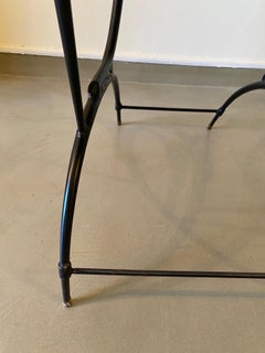 4 Chaises par Sido & François Thévenin Cuir et Fer forgé France 1970's