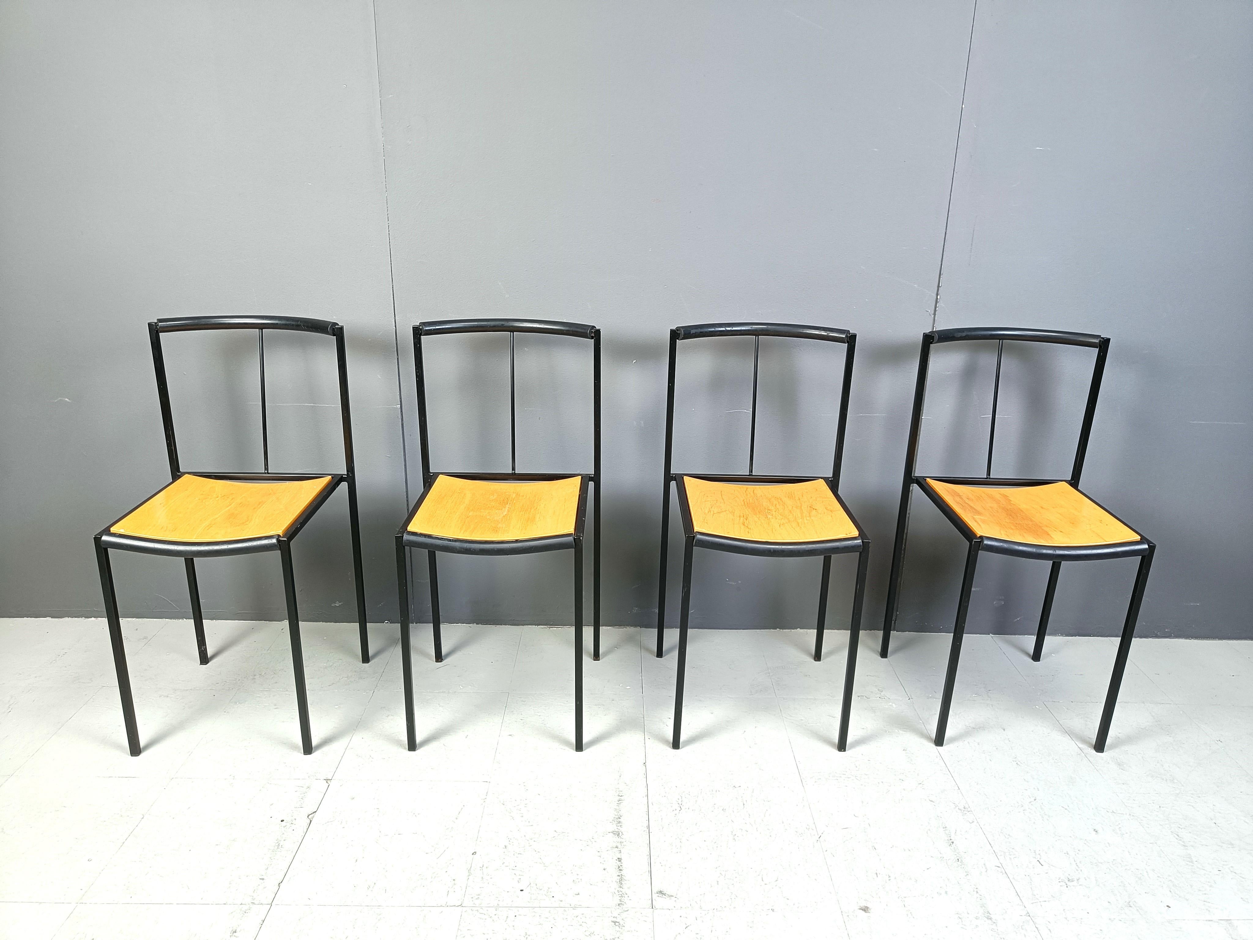 Italian 4 chairs by Zeus Noto Maurizio Peregalli Millepunte, 1985 For Sale