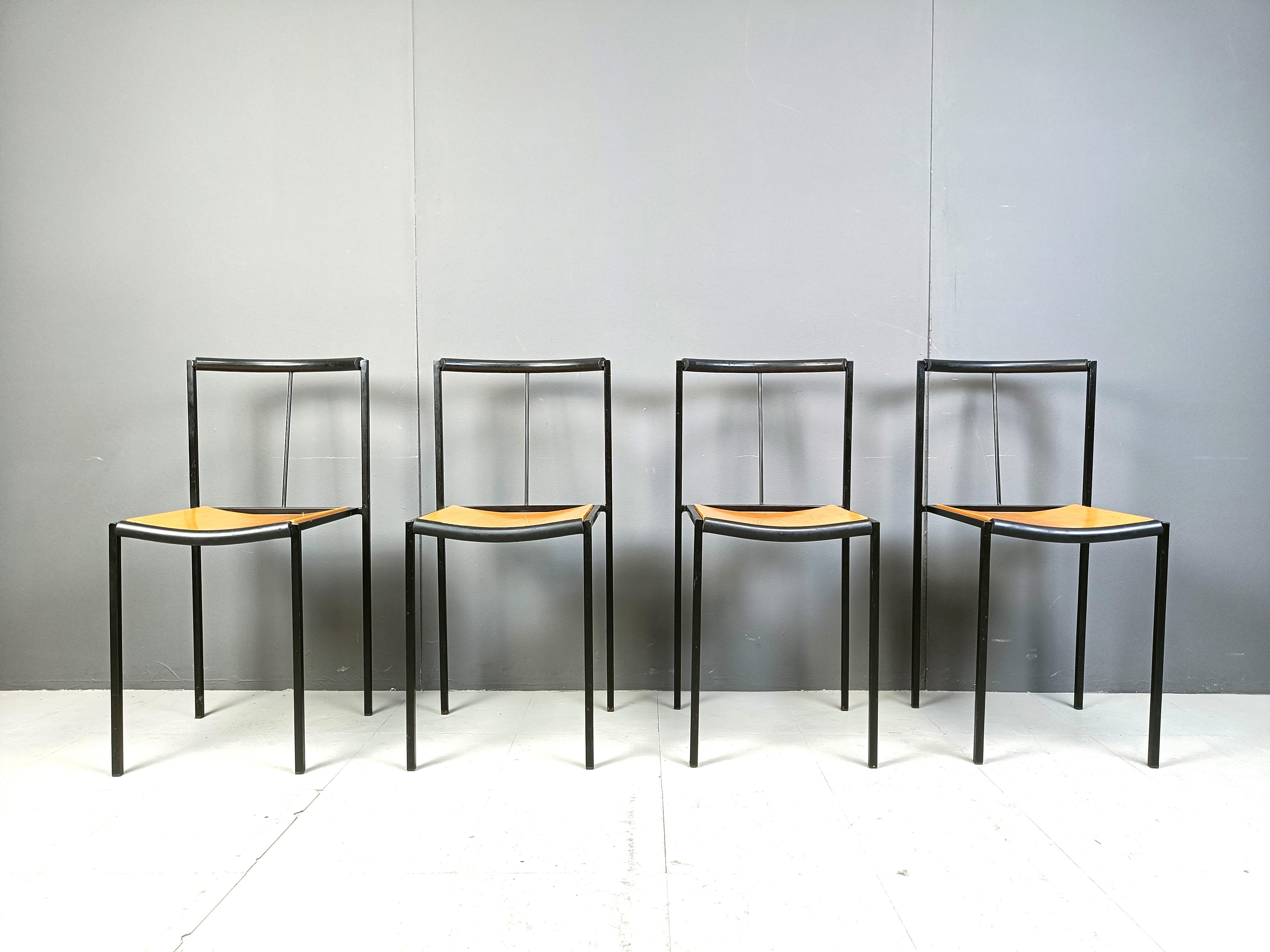 4 chairs by Zeus Noto Maurizio Peregalli Millepunte, 1985 In Good Condition For Sale In Leuven, Vlaams Gewest