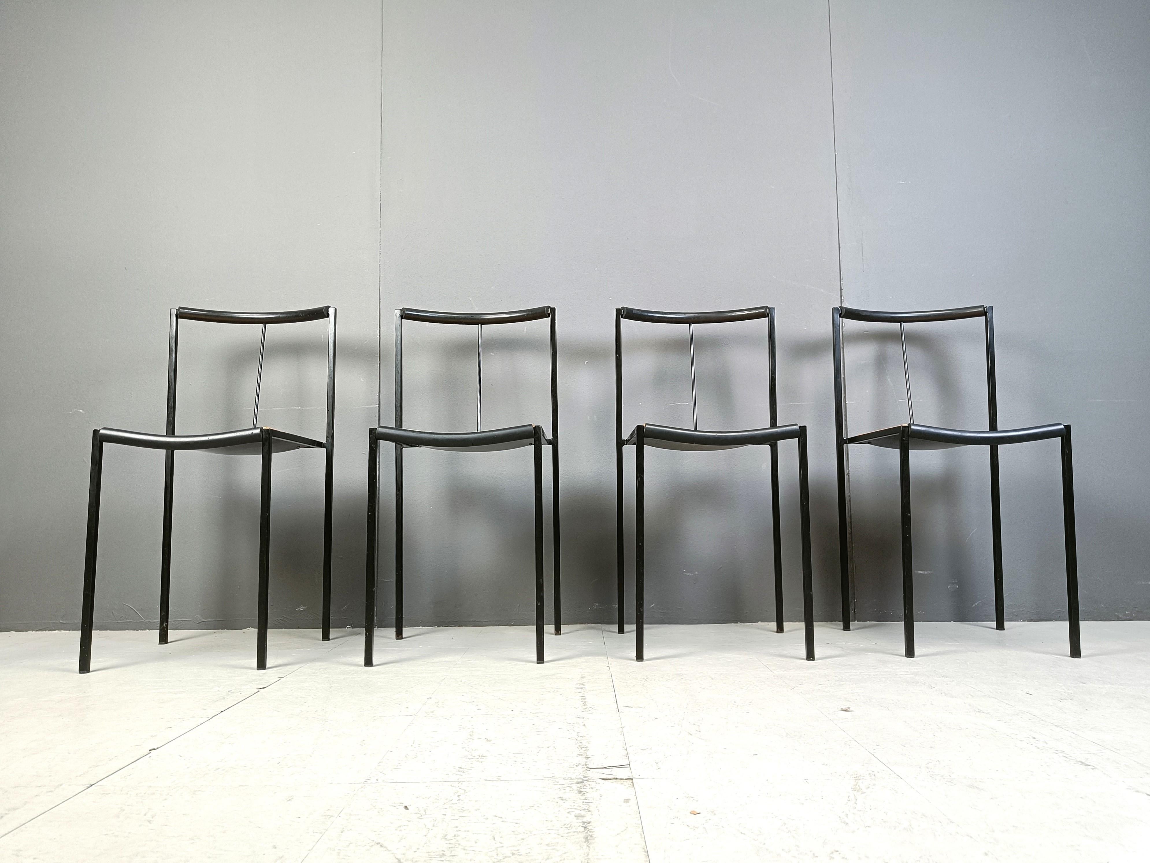 Late 20th Century 4 chairs by Zeus Noto Maurizio Peregalli Millepunte, 1985 For Sale