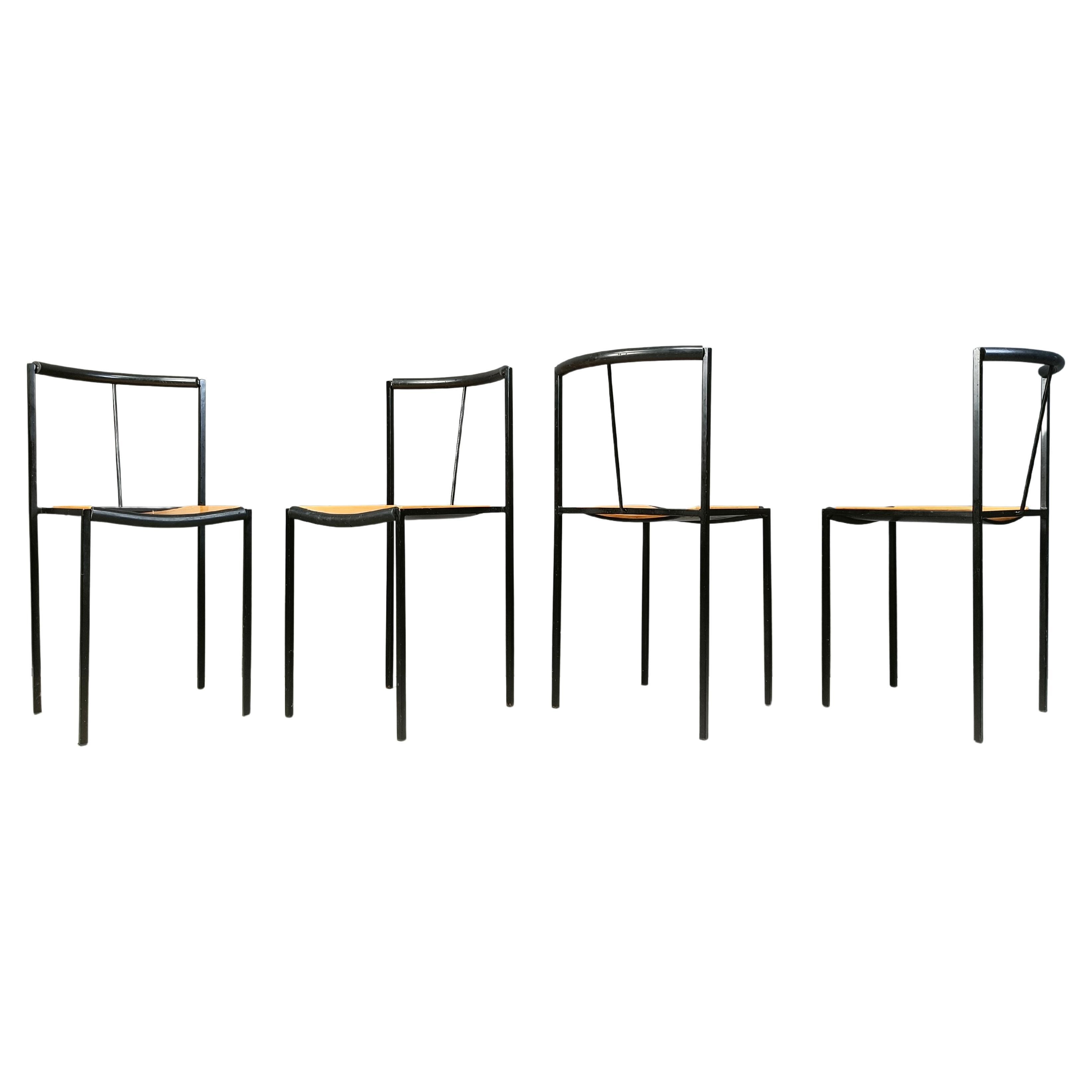 4 chairs by Zeus Noto Maurizio Peregalli Millepunte, 1985