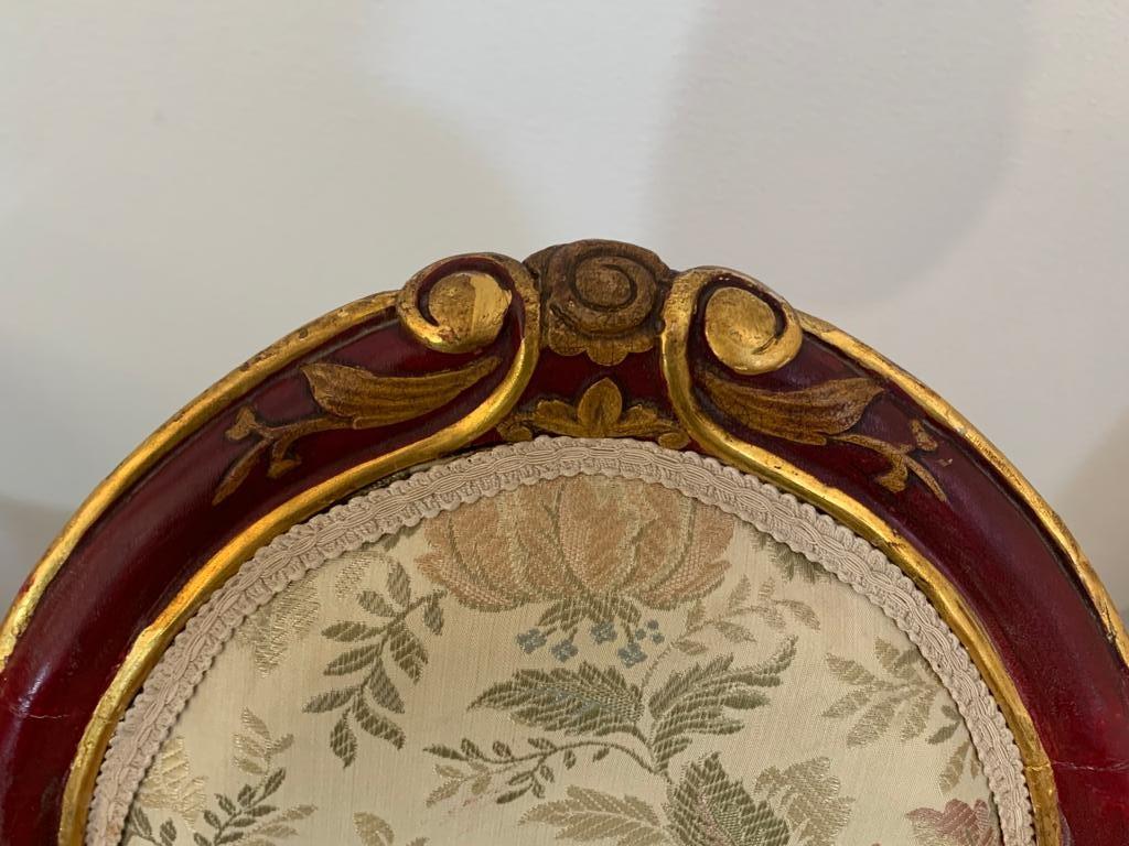4 Chaises en bois laqué et feuille d'or, années 1930 Bon état - En vente à Montelabbate, PU