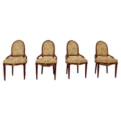 4 Chairs in lacquered wood and gold leaf, 1930s