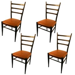 Retro Four Italian Style Chairs, circa 1950-1960