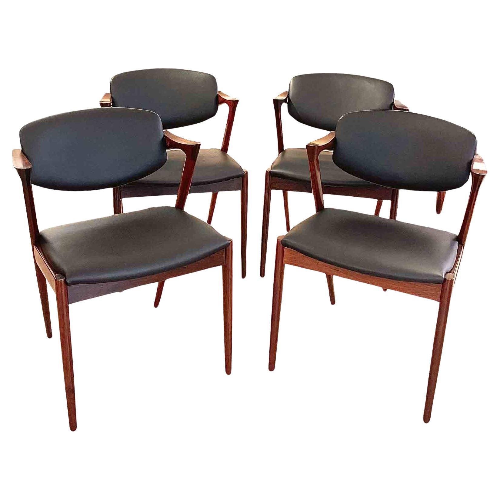 4 Chairs Model 42 by Kai Kristiansen For Sale