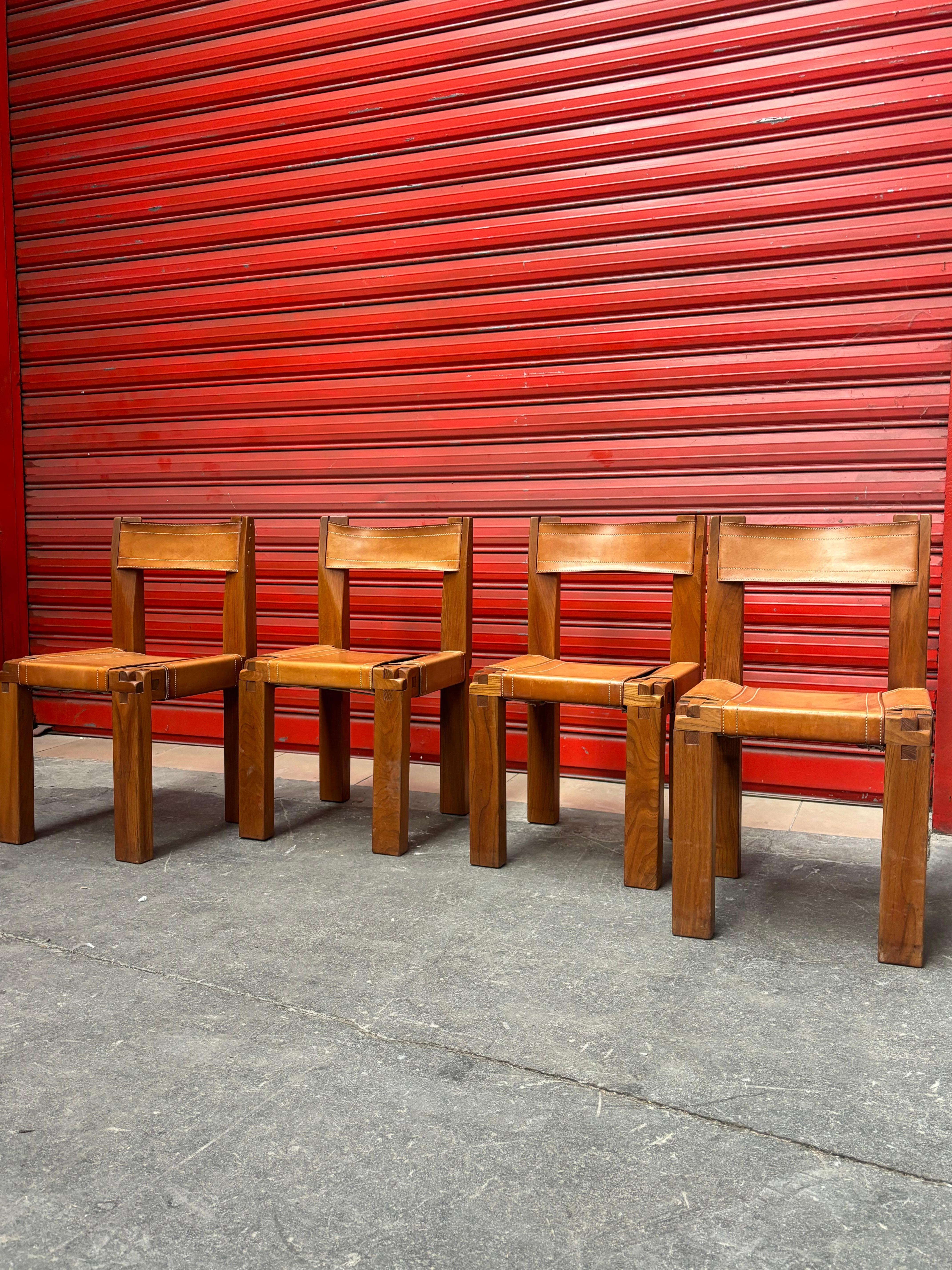 4 sedie S11 di Pierre Chapo in vendita 3