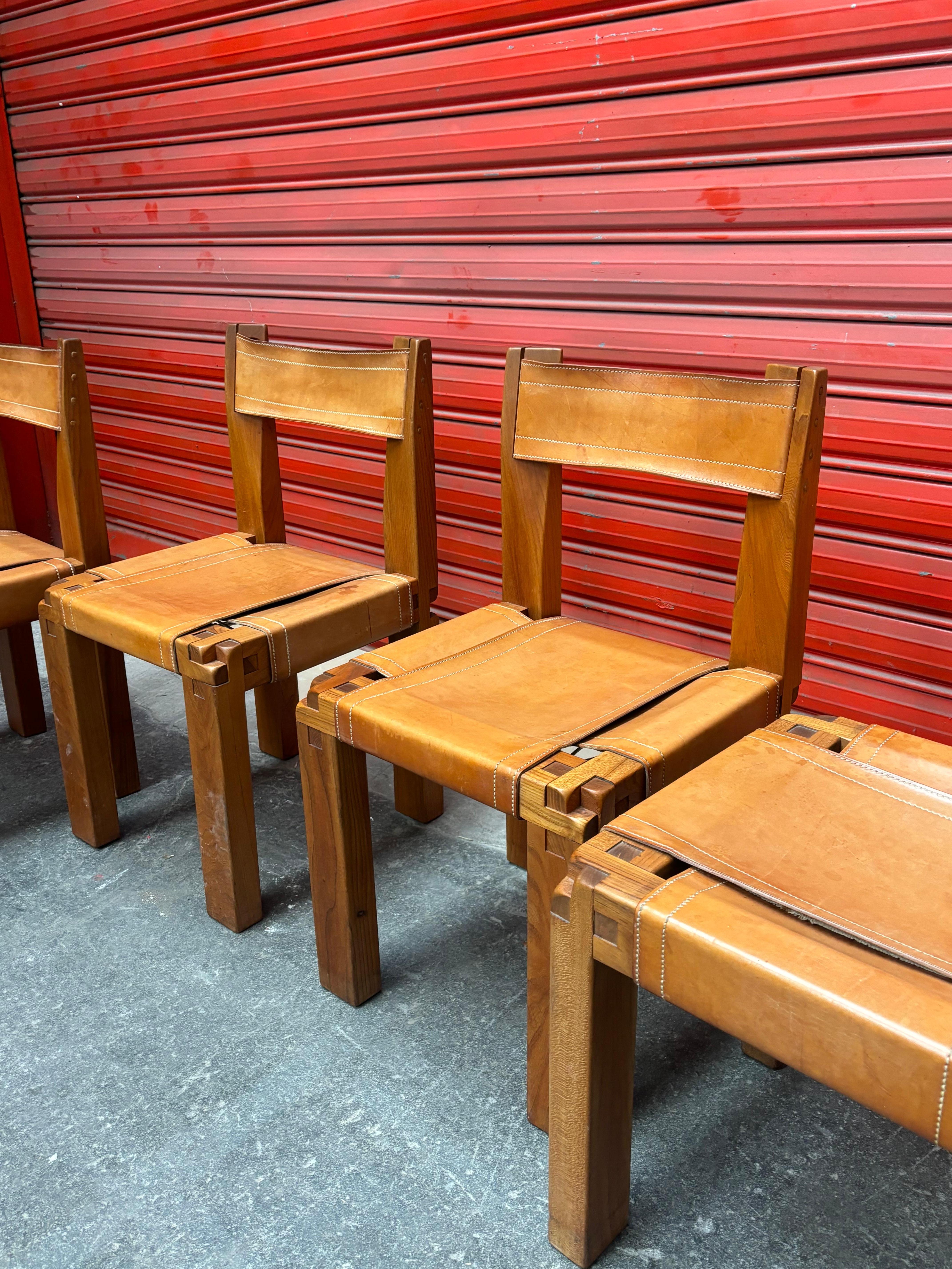 4 sedie S11 di Pierre Chapo in vendita 7