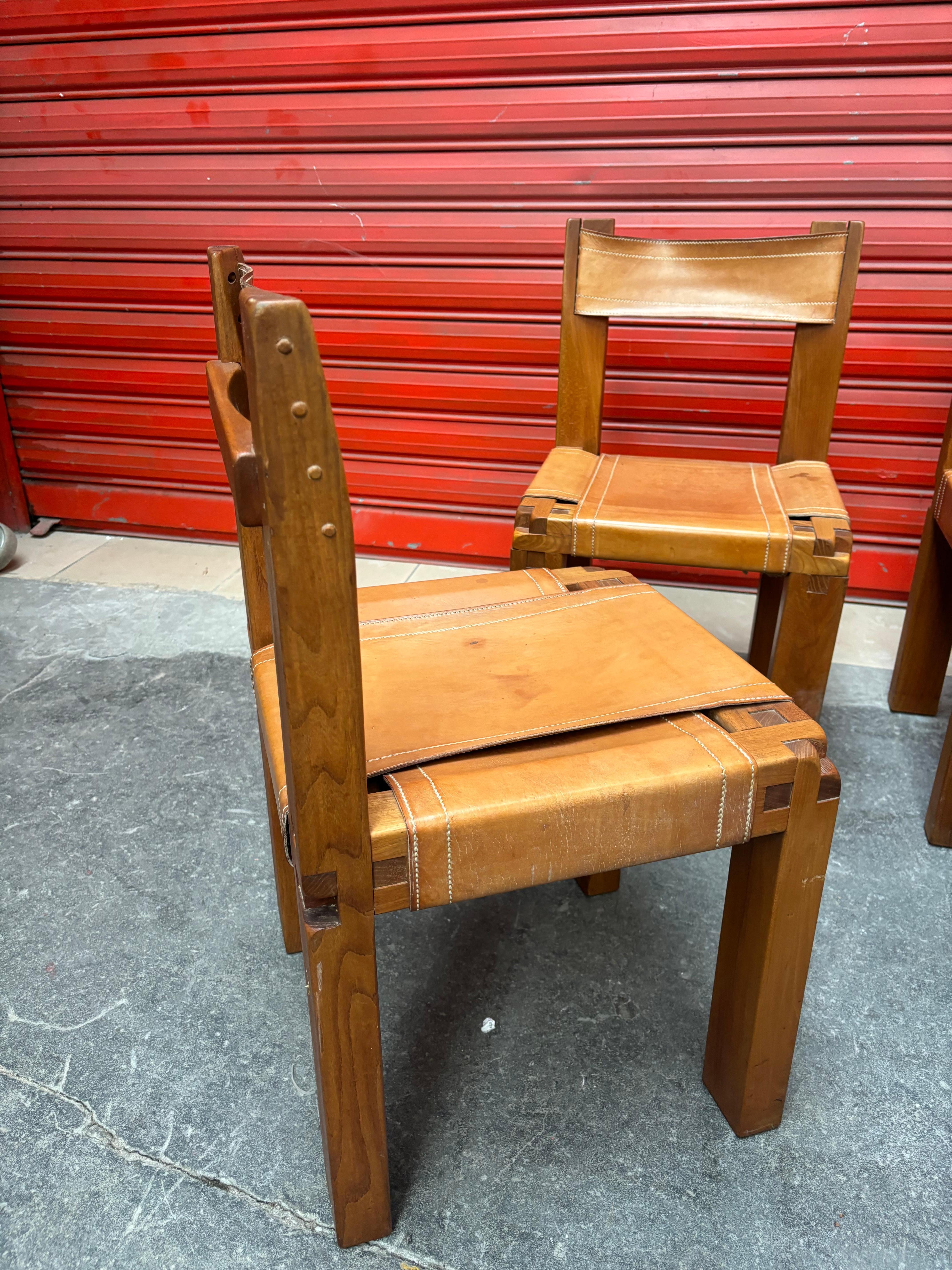 4 sedie S11 di Pierre Chapo In condizioni buone in vendita a SAINT-OUEN-SUR-SEINE, FR