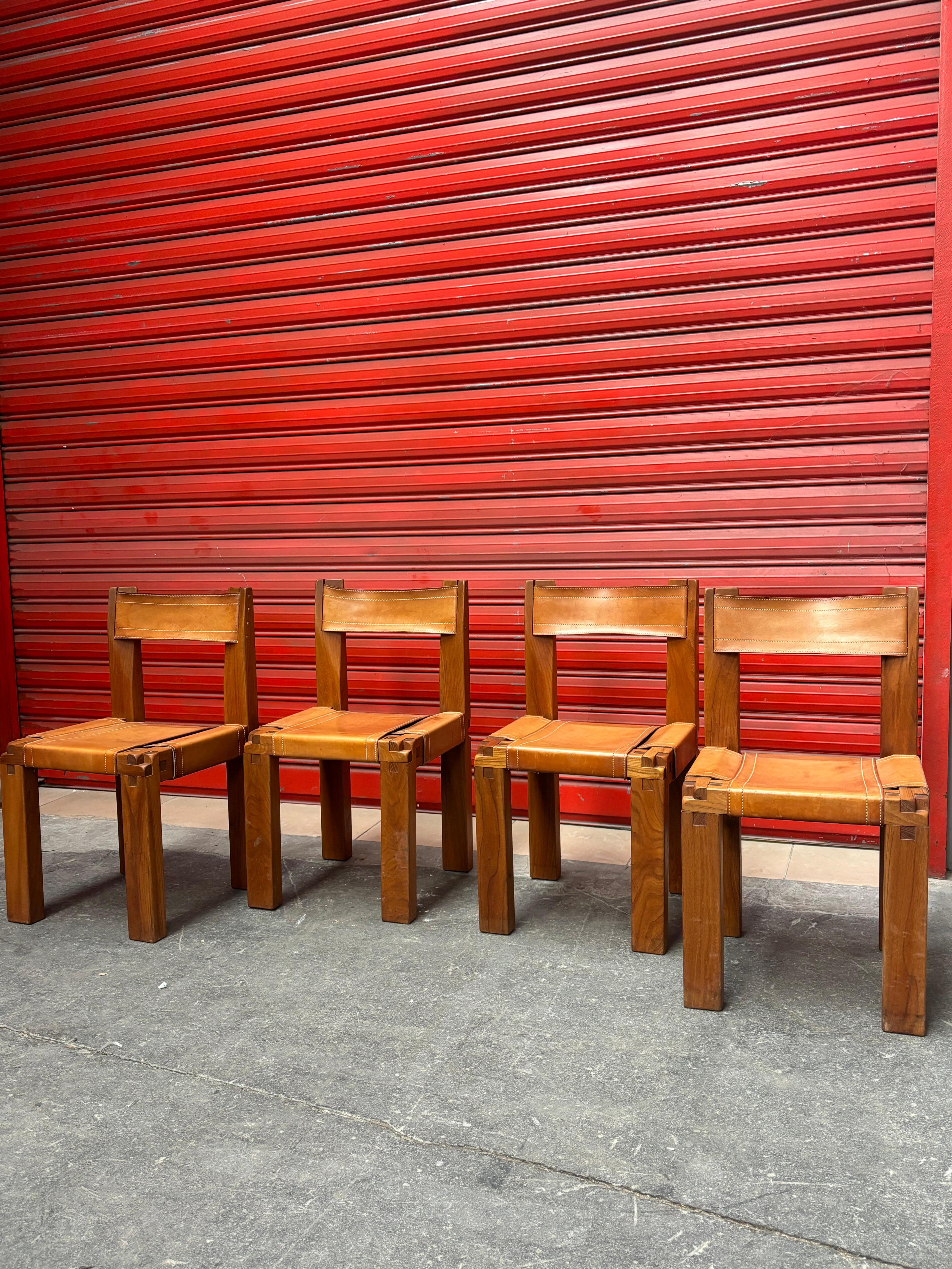 4 sedie S11 di Pierre Chapo in vendita 2