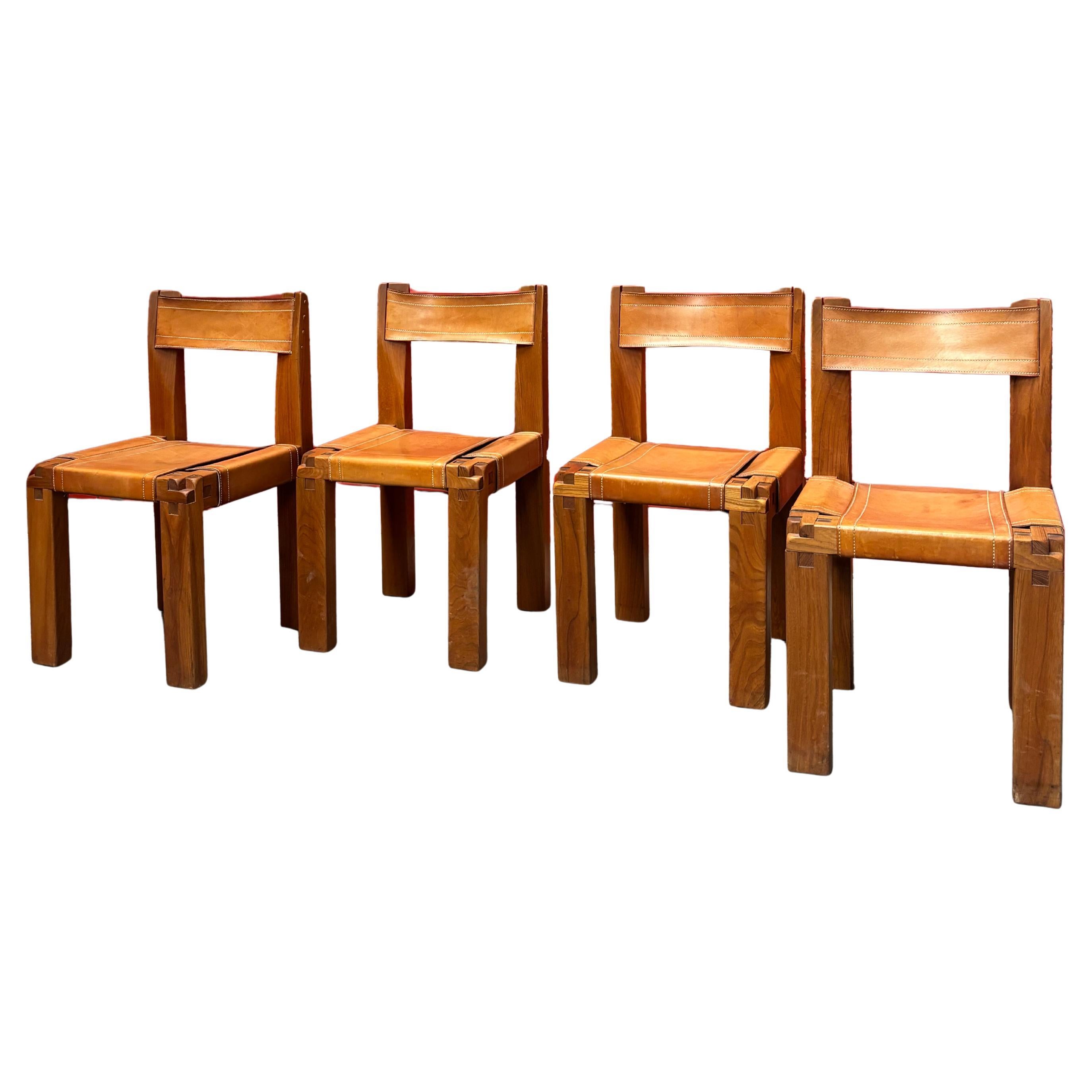 4 sedie S11 di Pierre Chapo in vendita