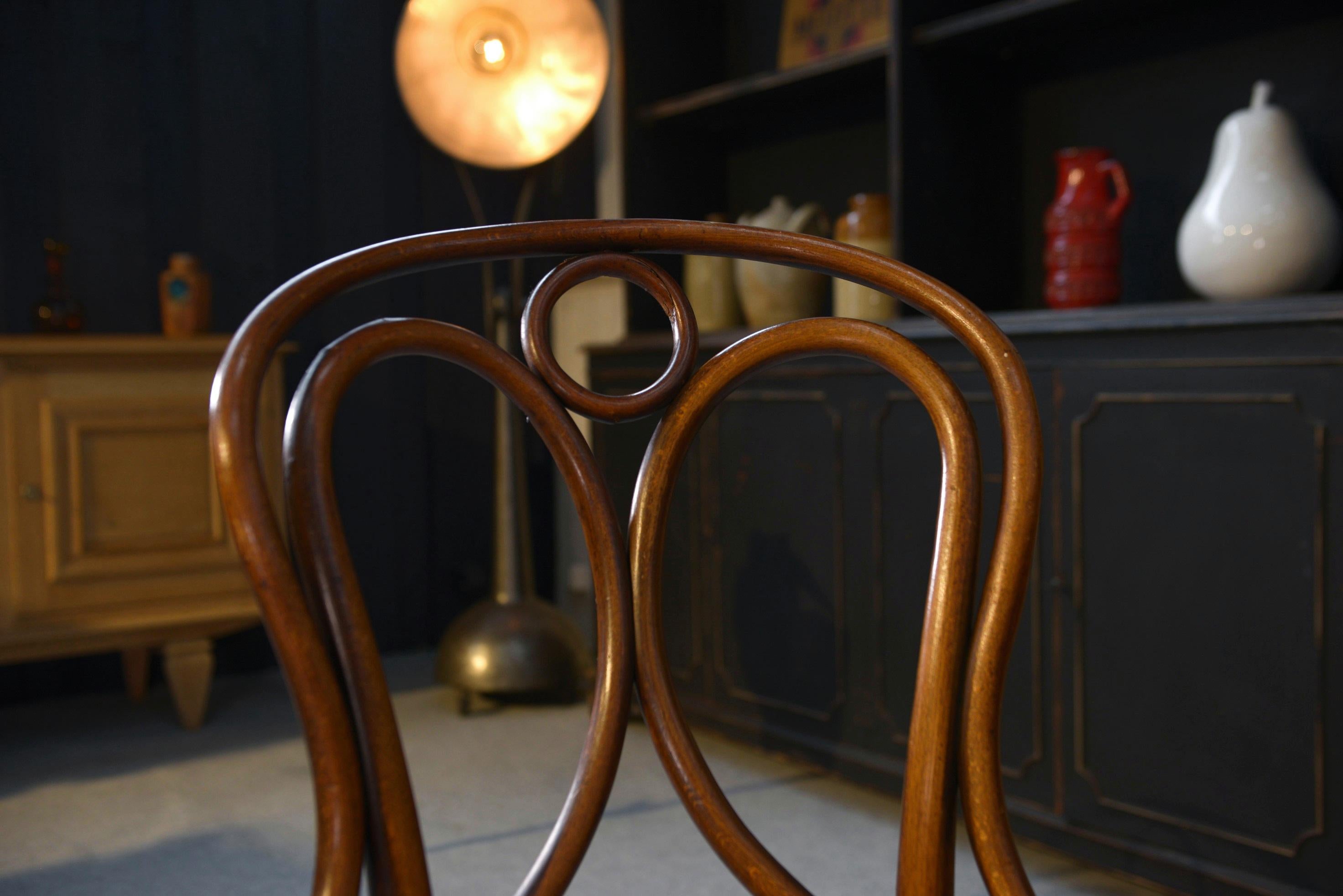 4 Chaises bistrot cannées bois courbé en hêtre JACOB et JOSEF KOHN 1900's im Angebot 8