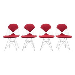 4 Charles & Ray Eames DKR Wire & Eiffel Side Chairs