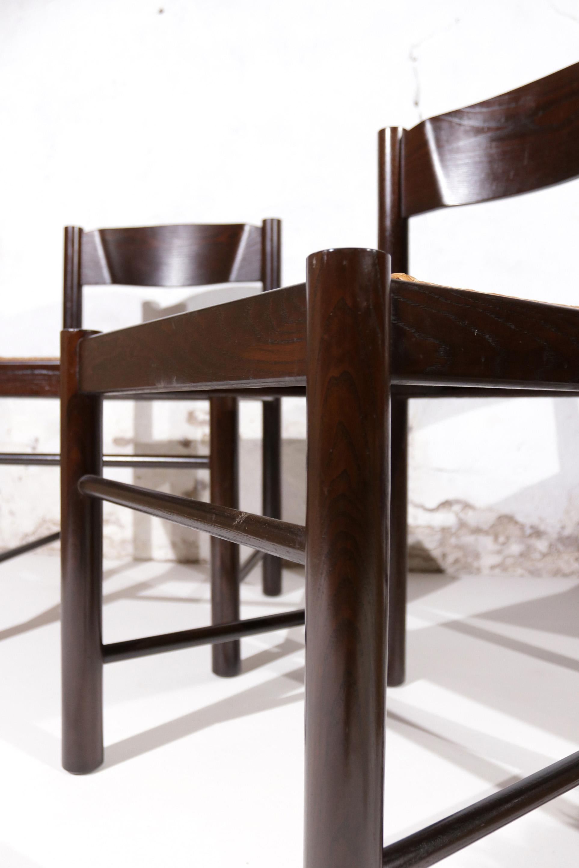 4 Charlotte Perriand Style Dining Chairs France ca 1970 4