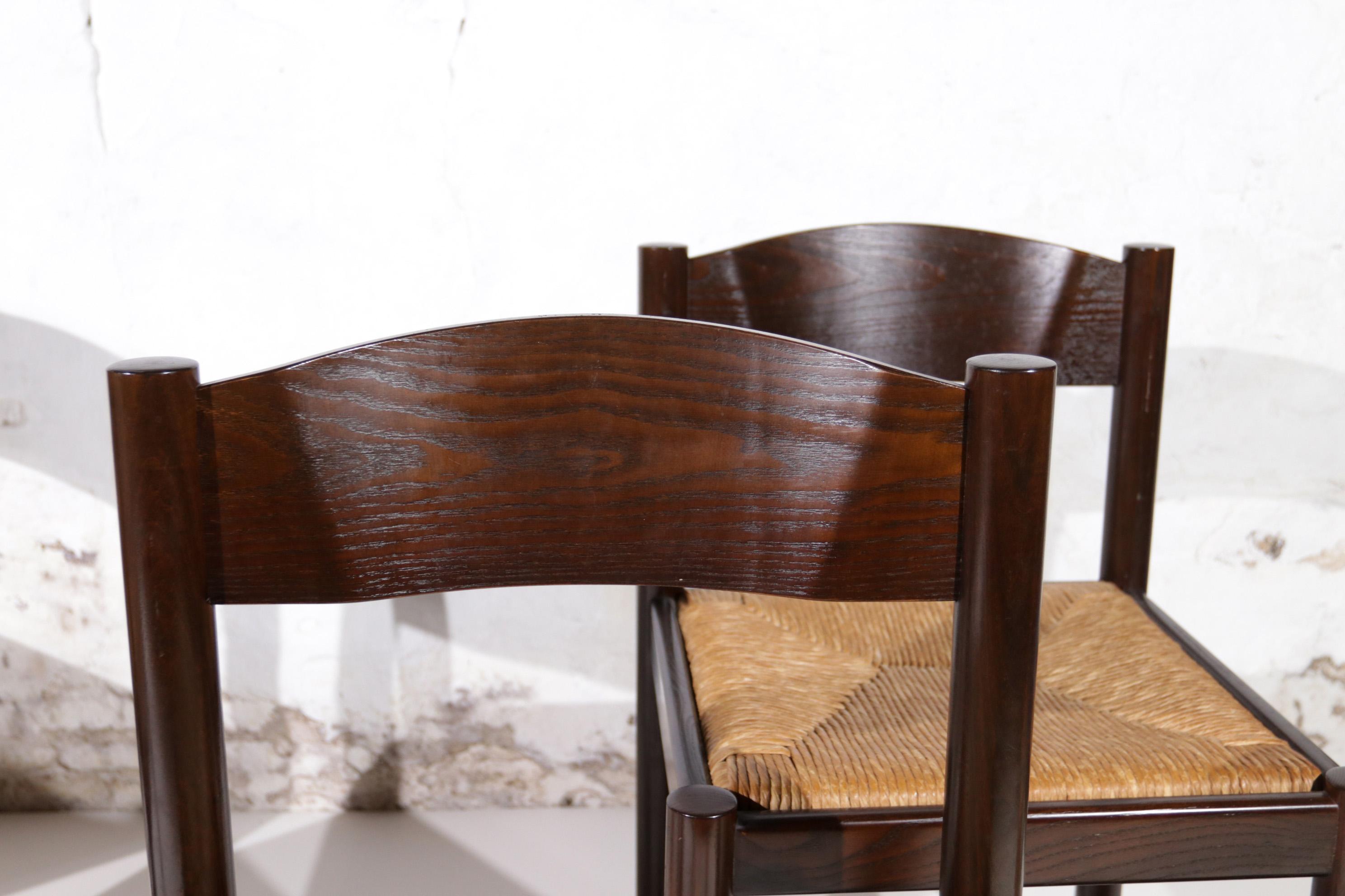 Fin du 20e siècle 4 chaises de salle à manger de style Charlotte Perriand, France, vers 1970 en vente