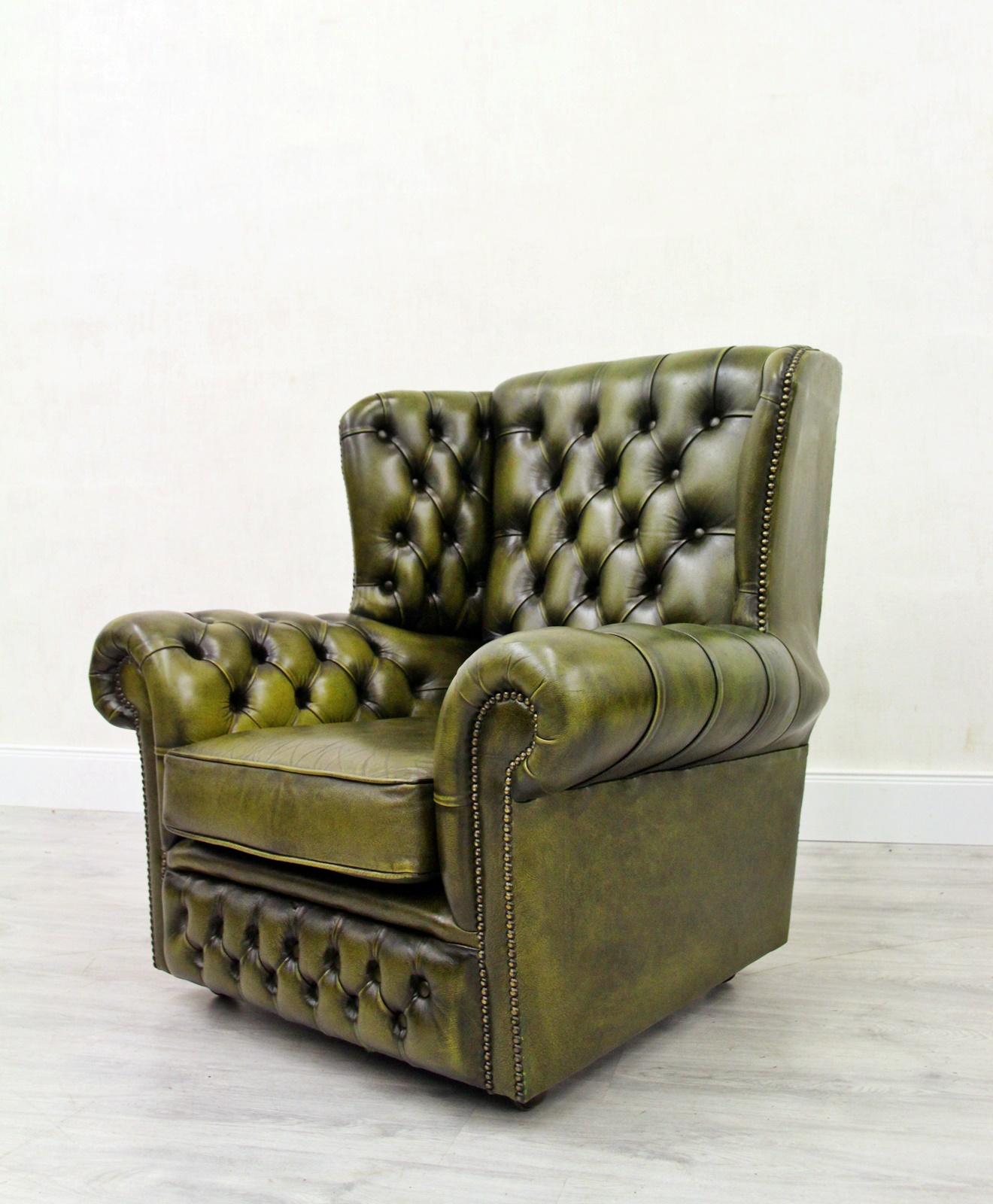 4 Chesterfield Chippendale Wing Chair Armchair Baroque Antique For Sale 2