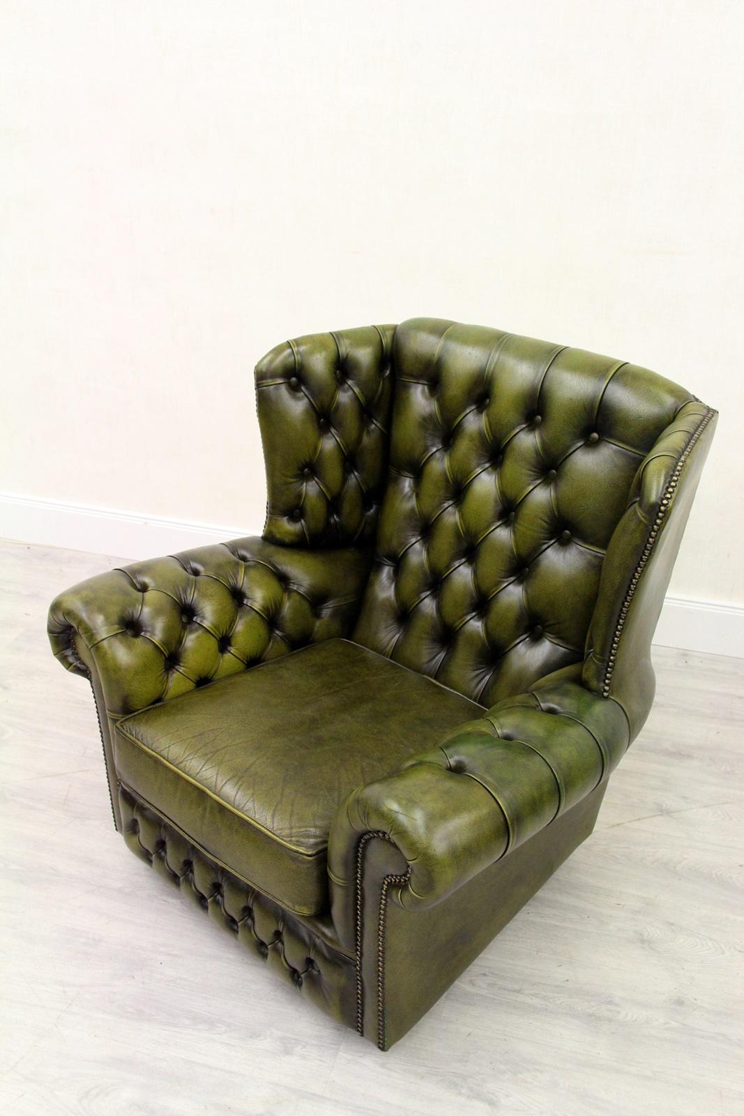 4 Chesterfield Chippendale Wing Chair Armchair Baroque Antique For Sale 3