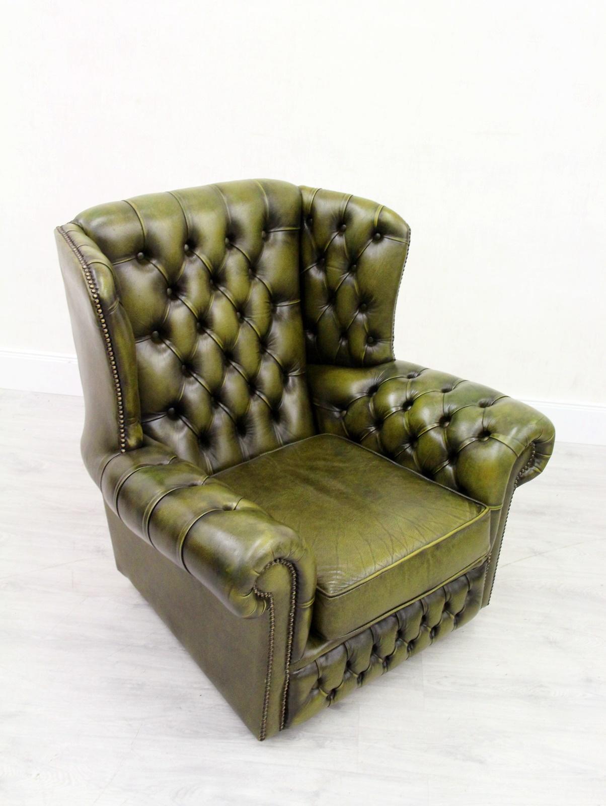 4 Chesterfield Chippendale Wing Chair Armchair Baroque Antique For Sale 5