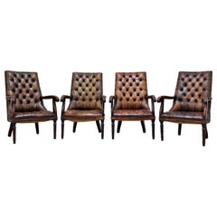 4 Chesterfield Chippendale Wing Chair Armchair Baroque Antique