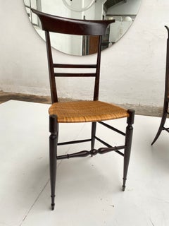 4 Chiavari "Impero Classica' S.A.C. Original Artisan Handwoven Seats, Italy, 1950