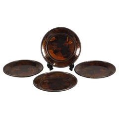 4 platos chinos lacados, s. XIX